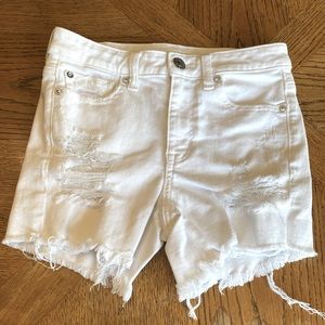 American Eagle Distressed White Shorts, Size 2